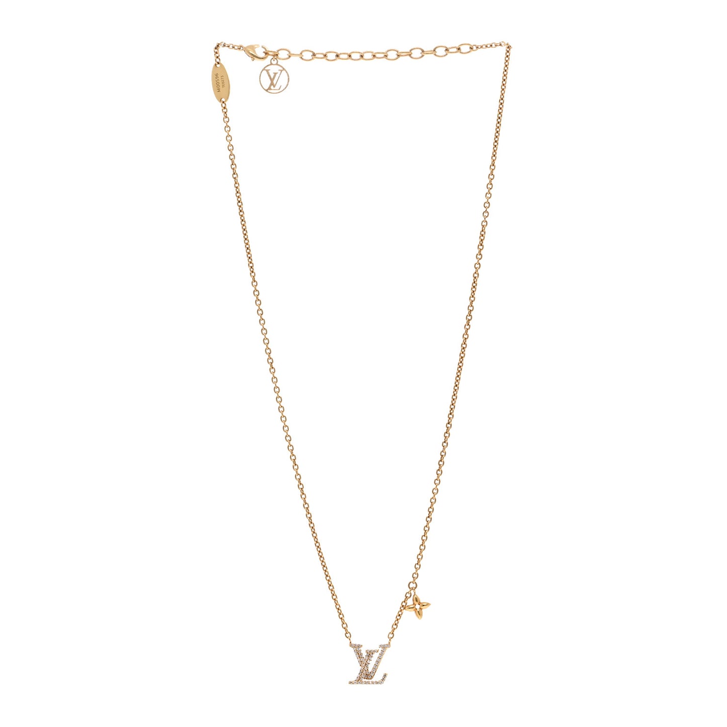 Metal Crystal LV Iconic Necklace Gold