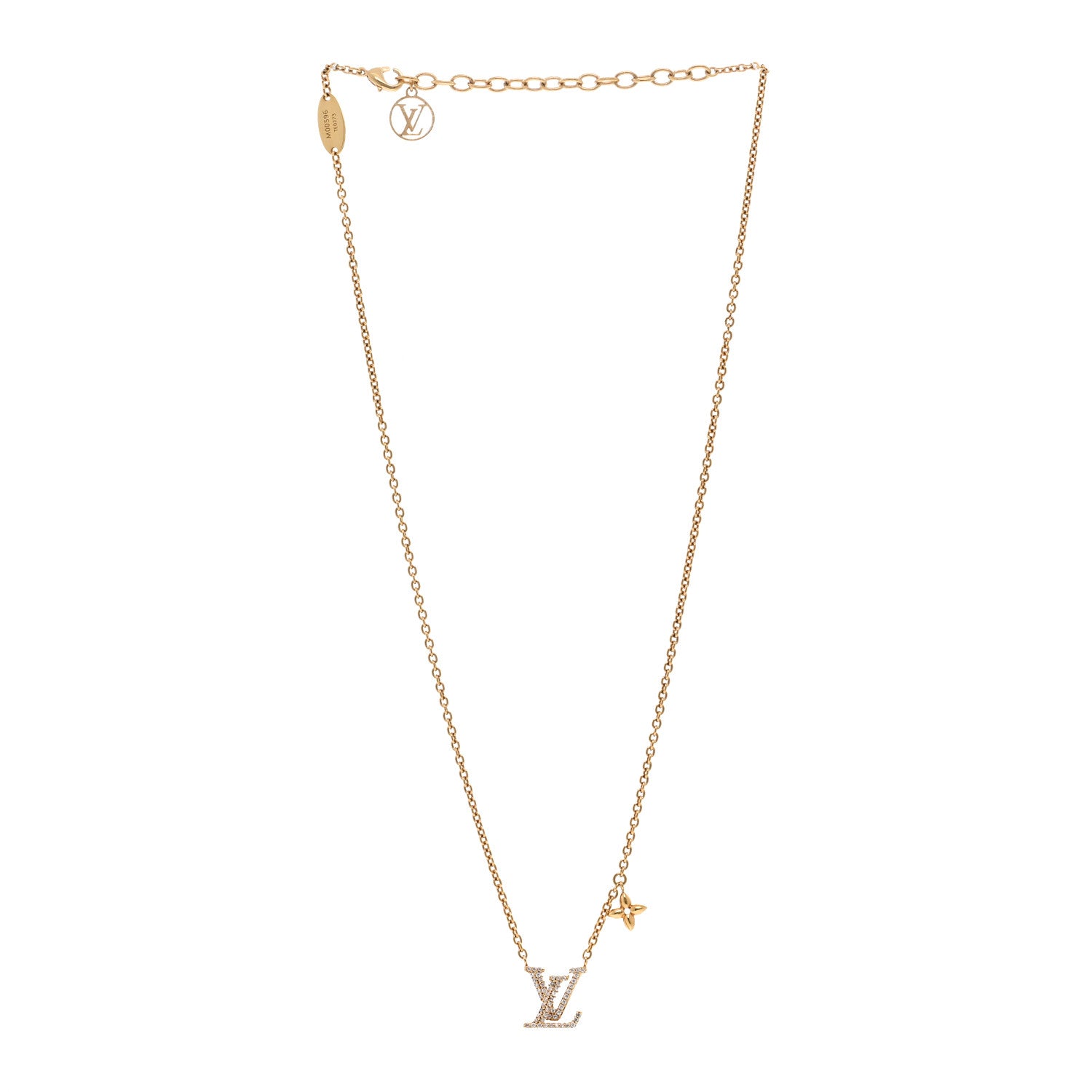 Louis Vuitton Metal Crystal LV Iconic Necklace Gold 3 of 7