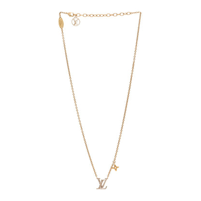 Louis Vuitton Metal Crystal LV Iconic Necklace Gold 3 of 7