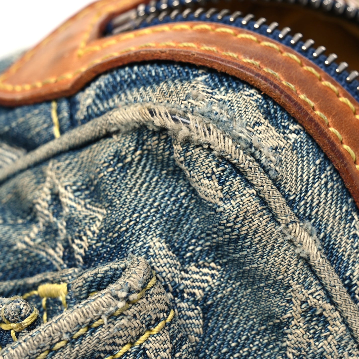 Monogram Denim Bum Bag Blue