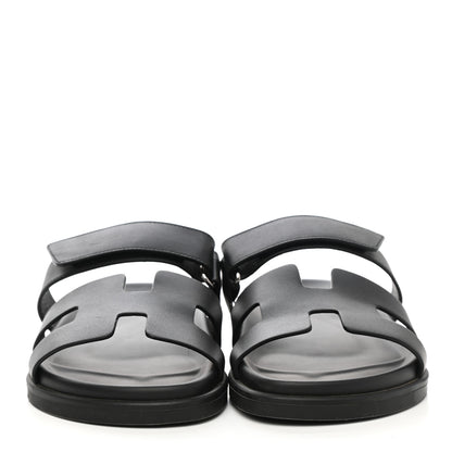 Hermes Calfskin Womens Chypre Sandals 39 Black 2 of 11