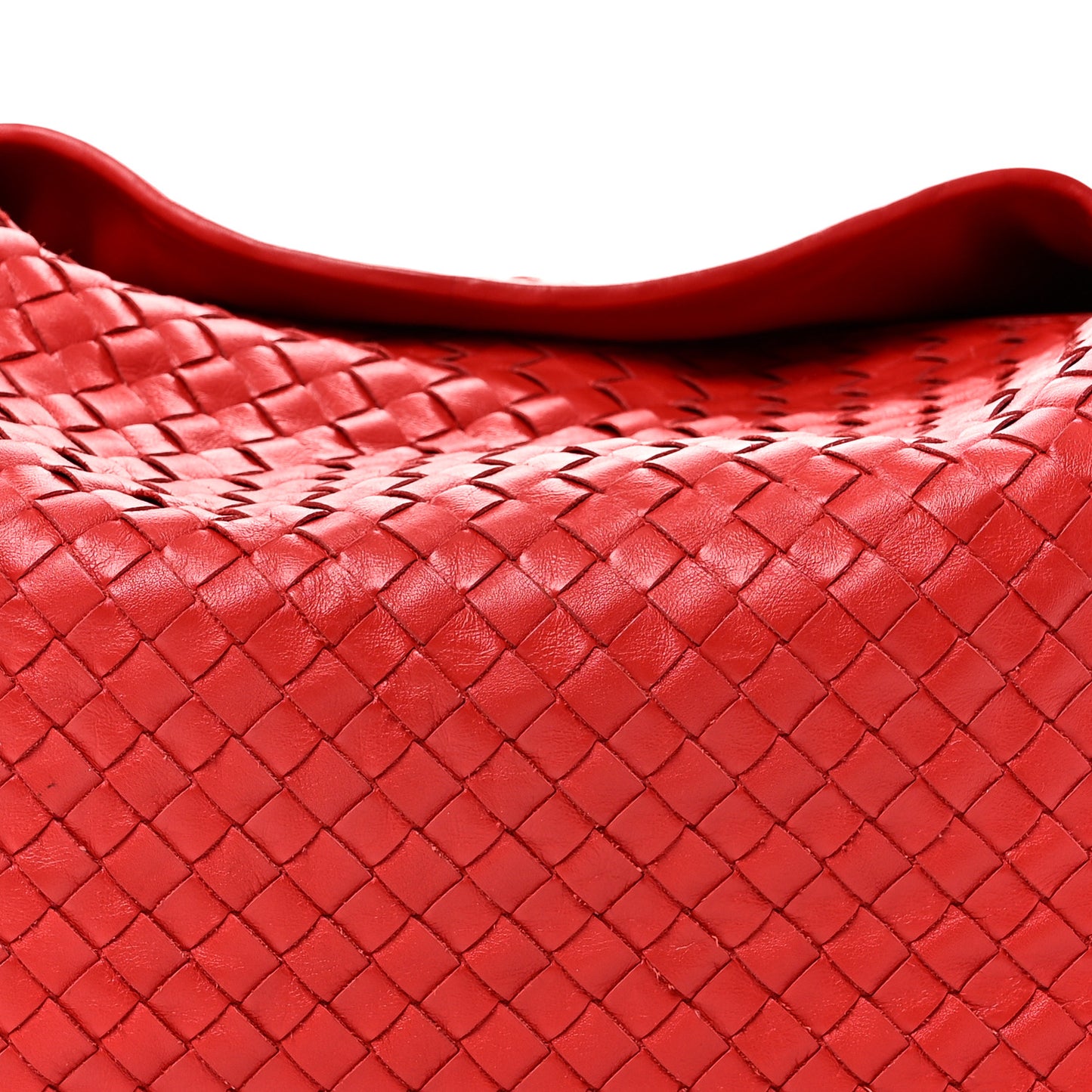Nappa Intrecciato Large Hobo Red