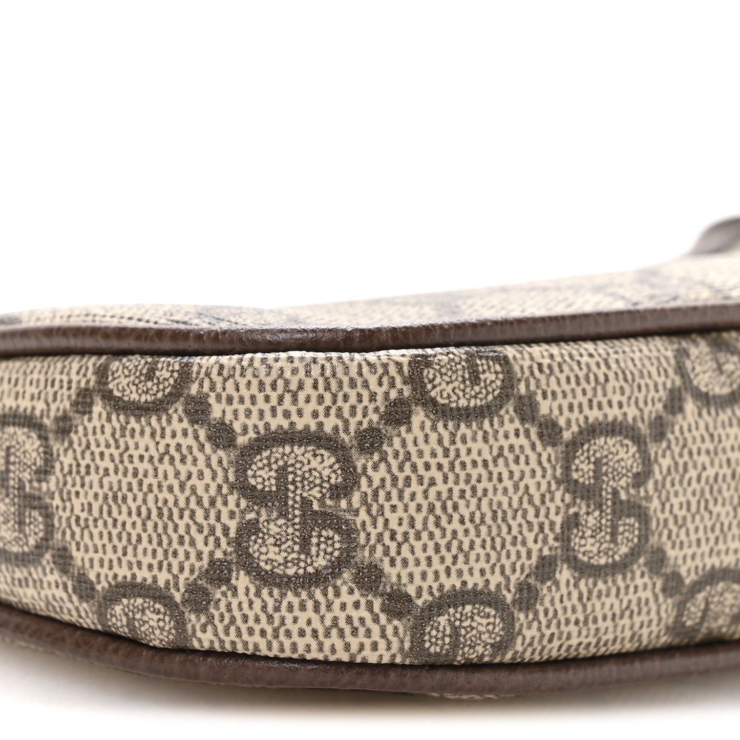 GG Supreme Monogram Textured Dollar Calfskin Mini Ophidia Chain Bag Beige Ebony