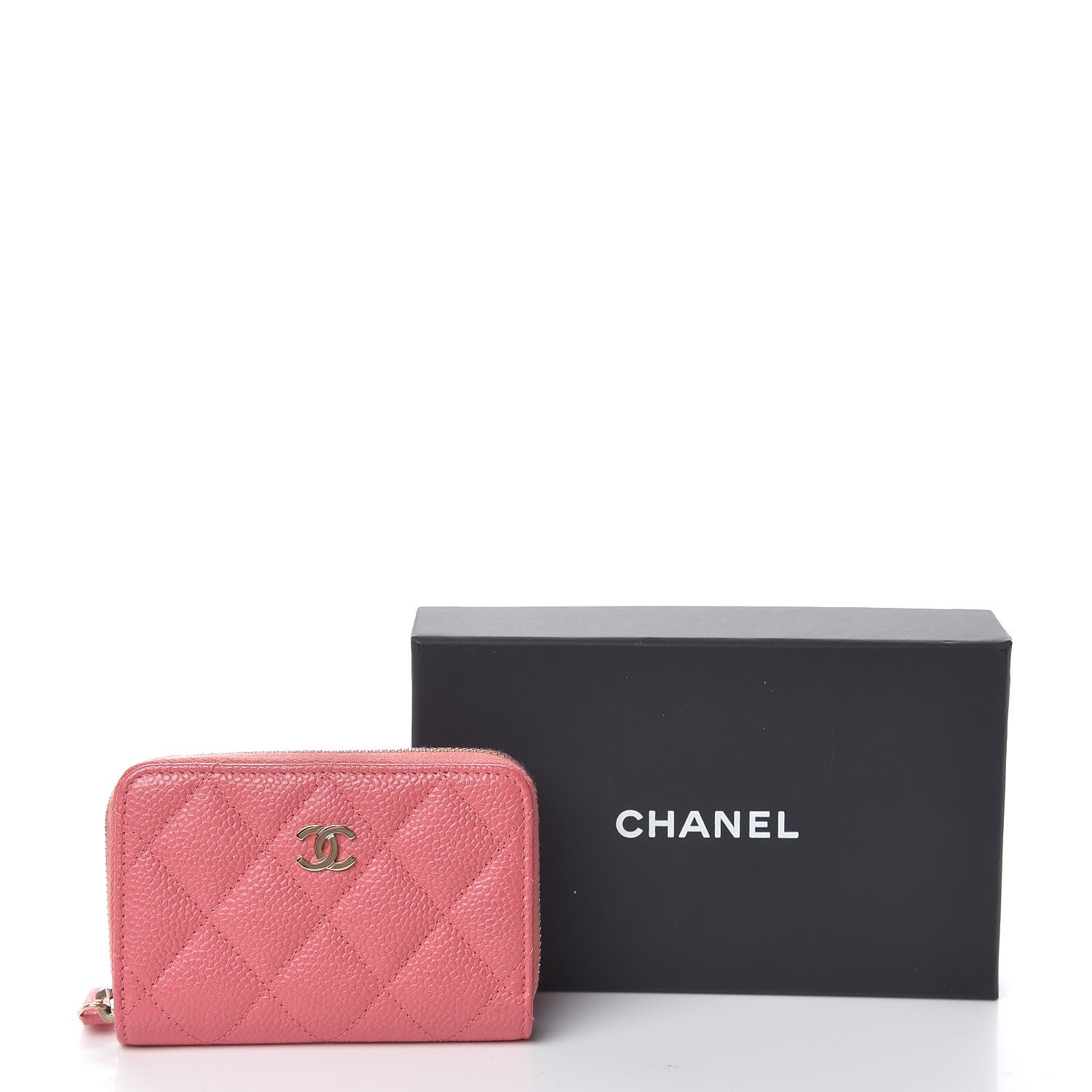 Chanel Caviar Quilted Zip Coin Purse Pink 8 of 8