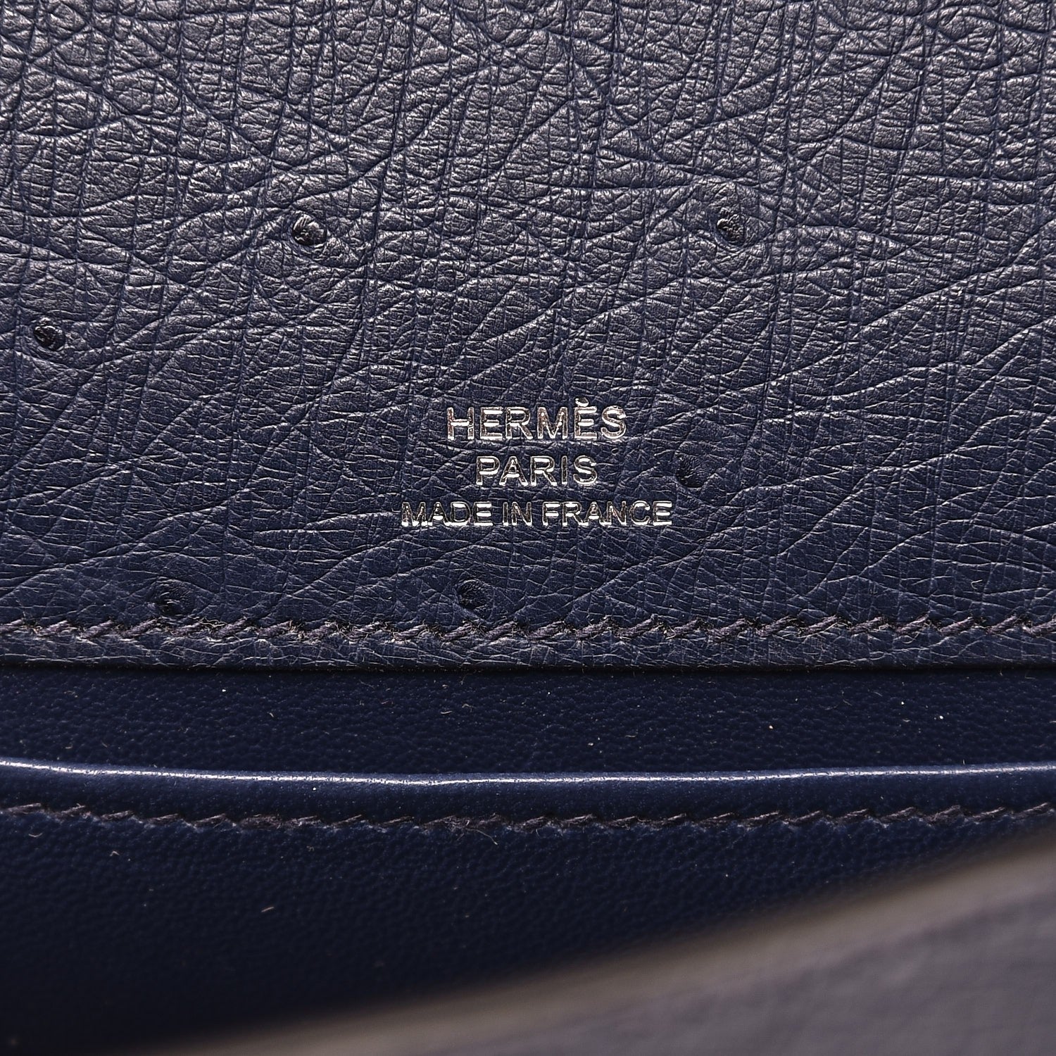 Hermes Ostrich Kelly Pochette Bleu Saphir 7 of 27