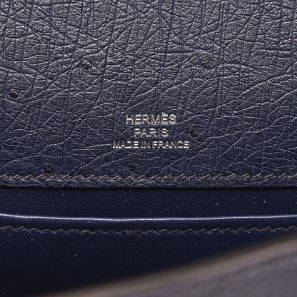 Hermes Ostrich Kelly Pochette Bleu Saphir 7 of 27