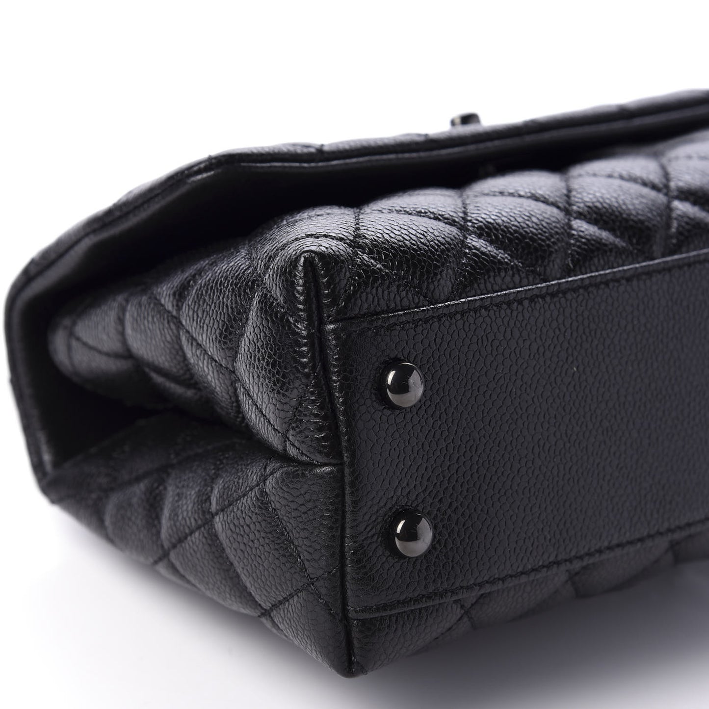 Caviar Quilted Mini Coco Handle Flap So Black