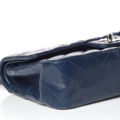 Chanel Lambskin Quilted Medium Double Flap Dark Blue 12 of 13