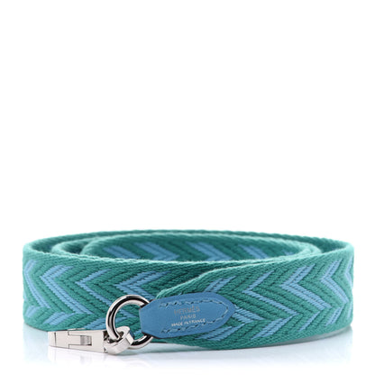 Hermes Toile Swift 25mm Sangle ZigZag Shoulder Strap Bleu Du Nord Vert Veronese 1 of 6