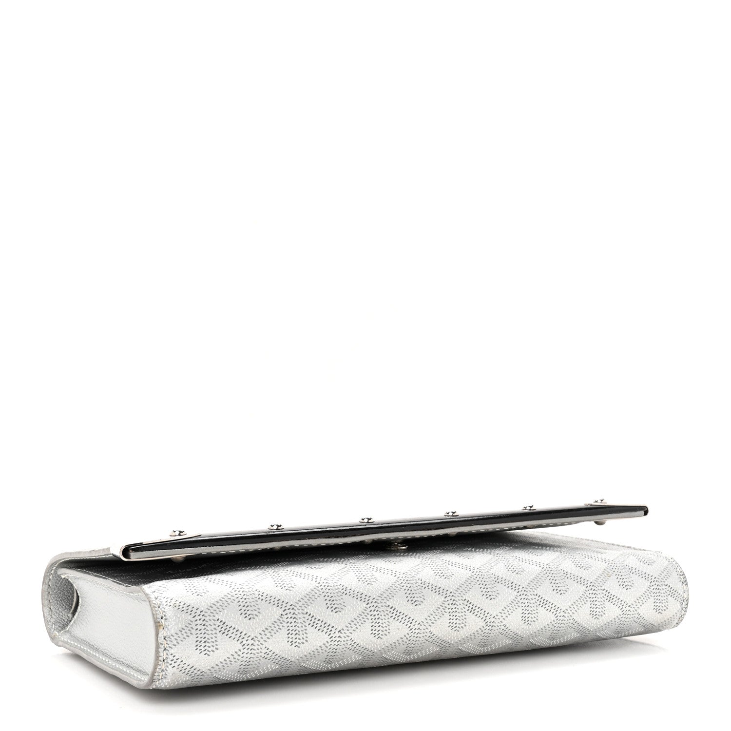 Goyard Goyardine Monte Carlo Bois Clutch With Strap Silver 4 of 17