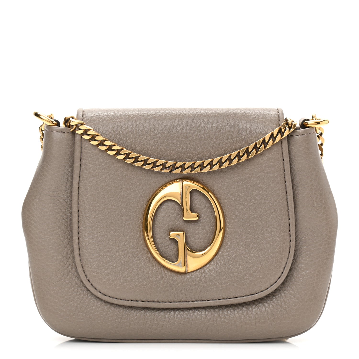 Gucci Pebbled Calfskin Small 1973 Chain Shoulder Bag Porcelain Rose 1 of 8