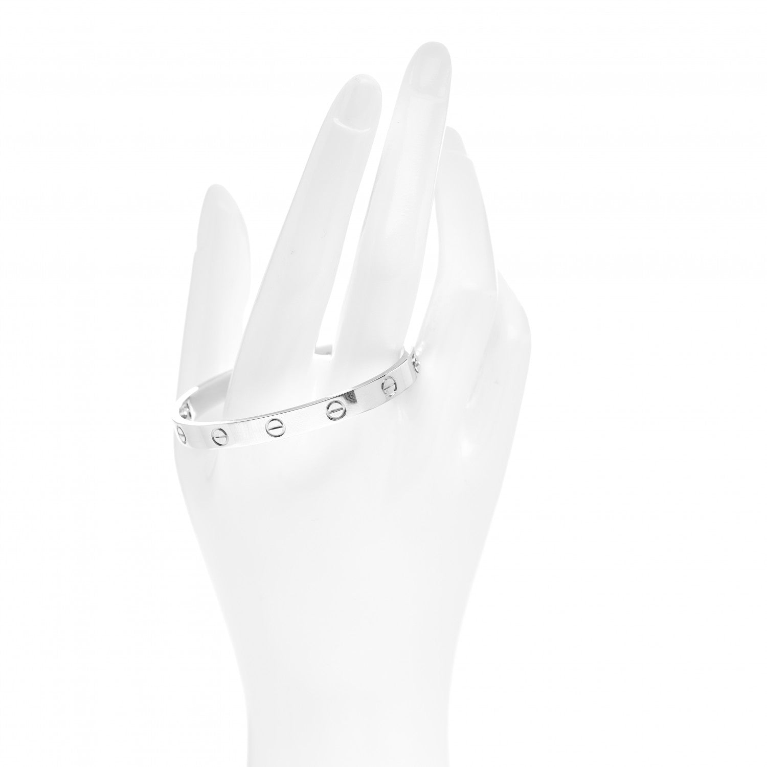 Cartier 18K White Gold LOVE Bracelet 16 2 of 5
