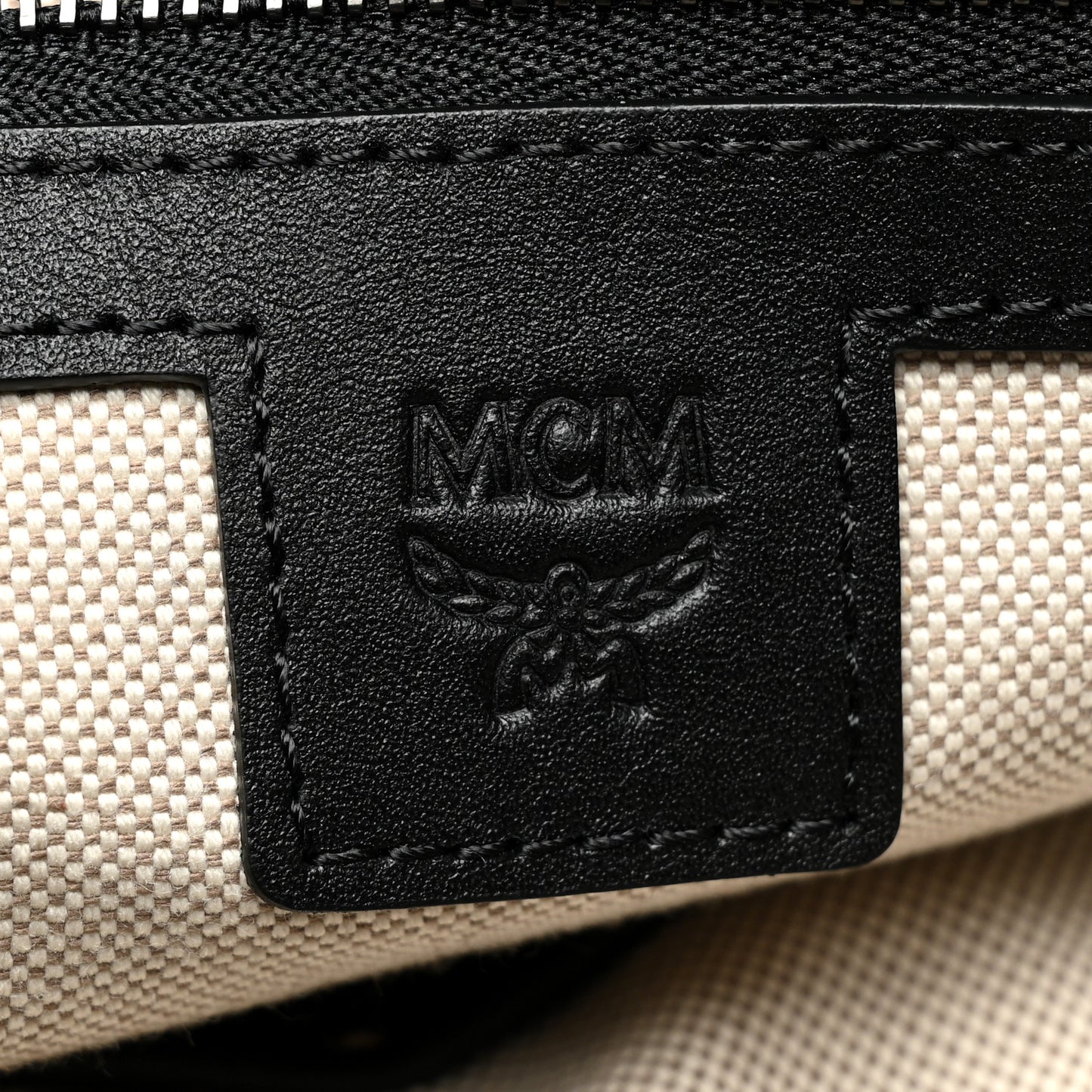 Canvas Nappa Cubic Monogram Brandenburg Backpack Black White