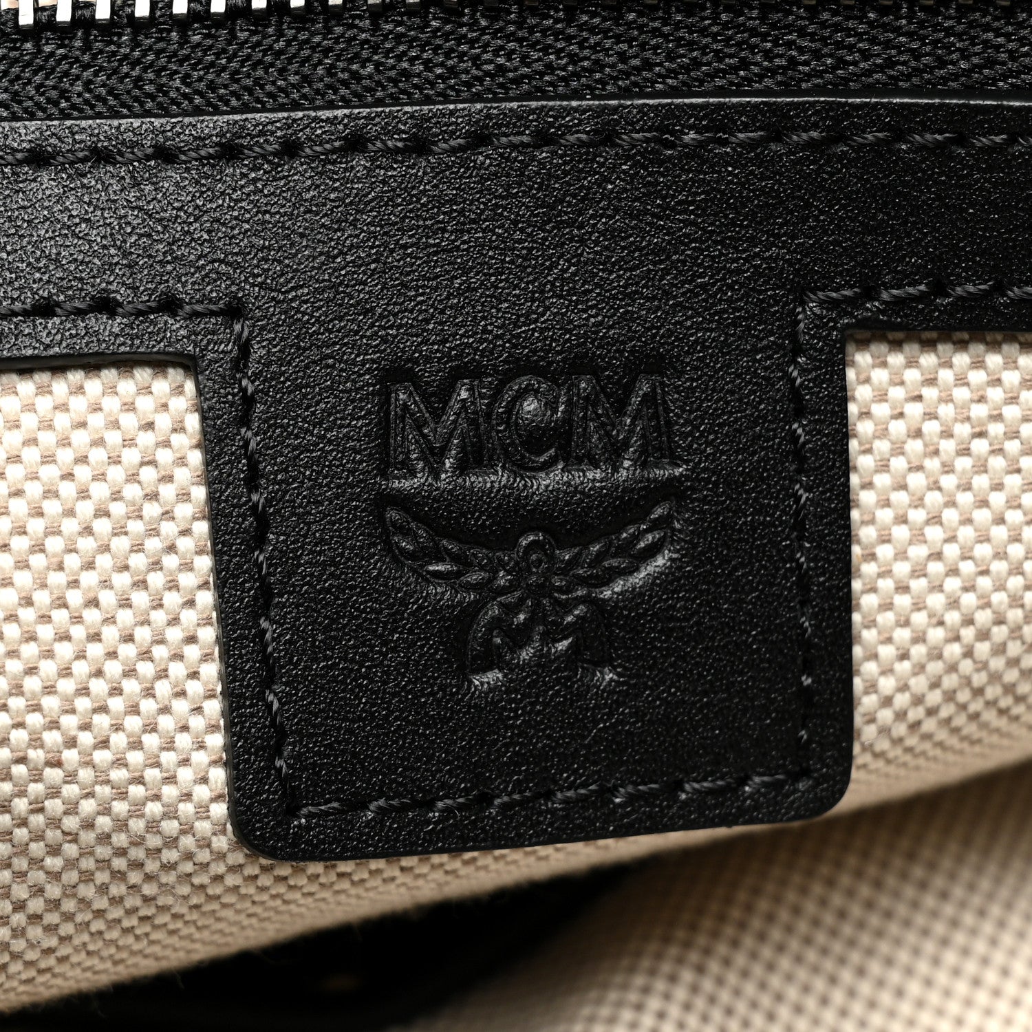 MCM Canvas Nappa Cubic Monogram Brandenburg Backpack Black White 6 of 11