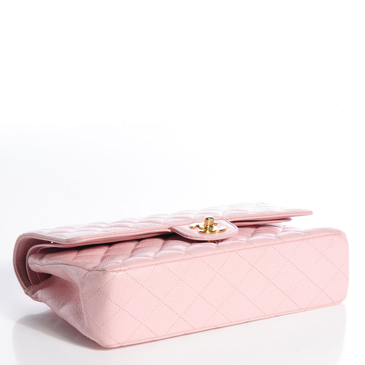 Caviar Medium Double Flap Pink