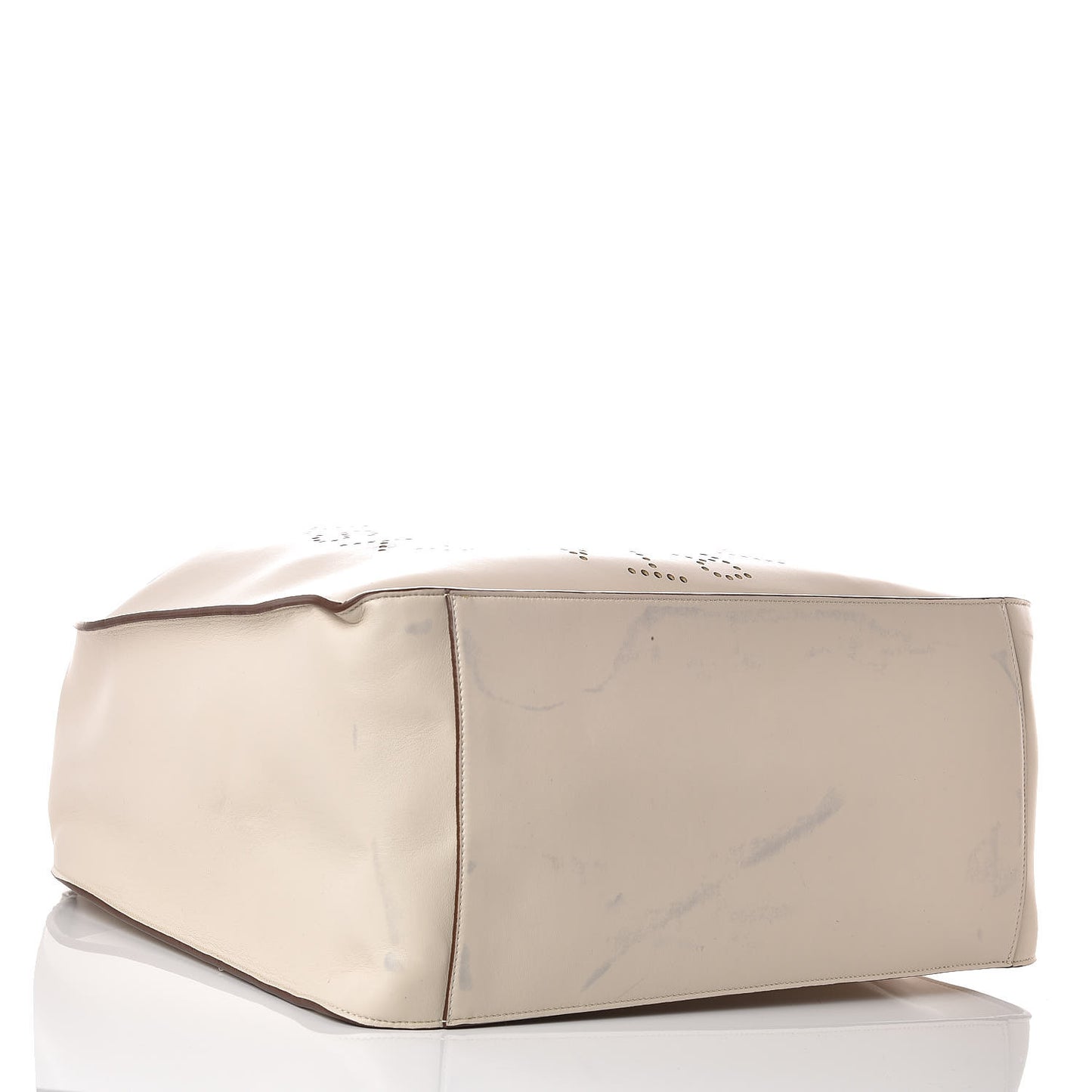 Eco Alter Nappa East West Perforated Tote White