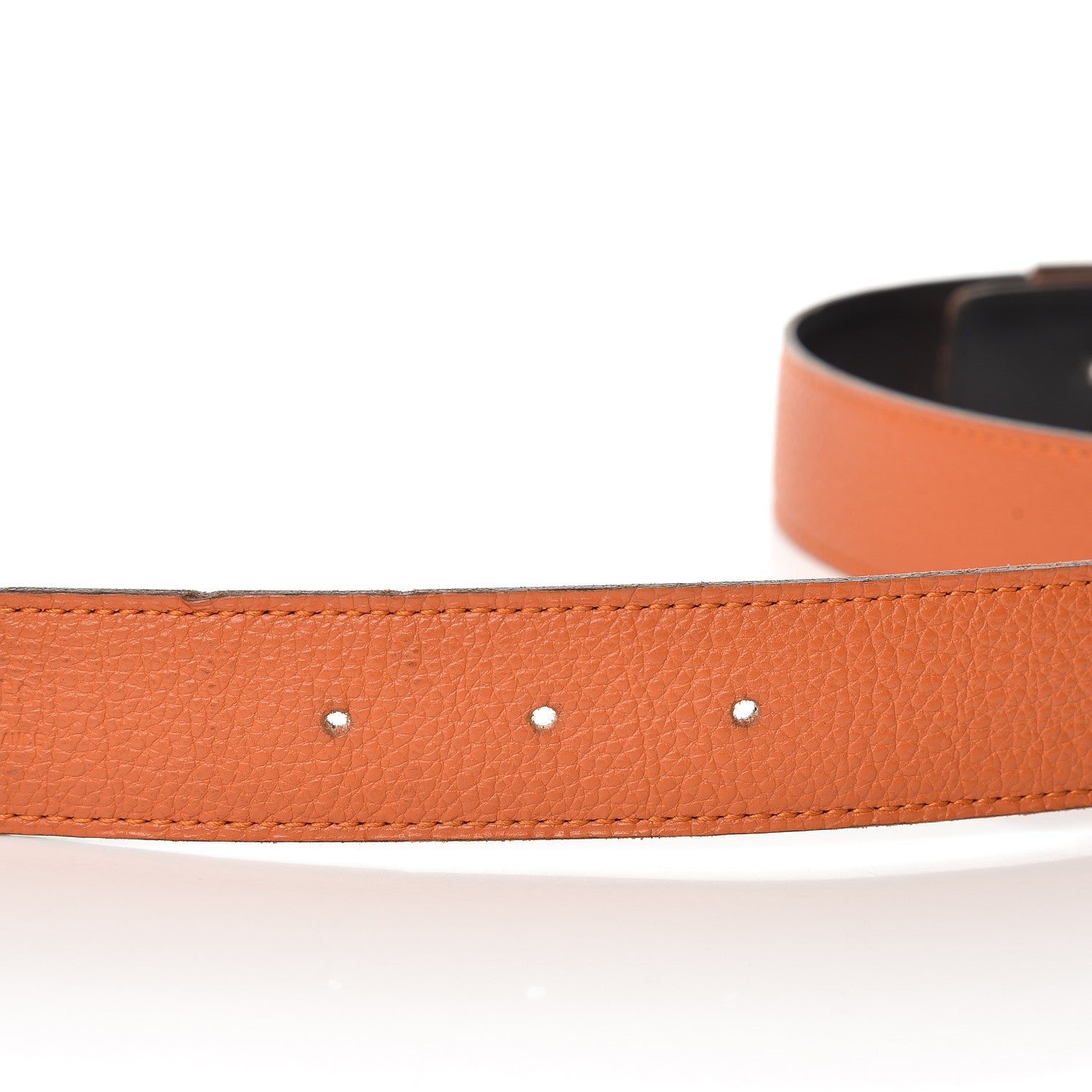 Hermes Box Togo 32mm H Belt 85 Black Orange 4 of 8