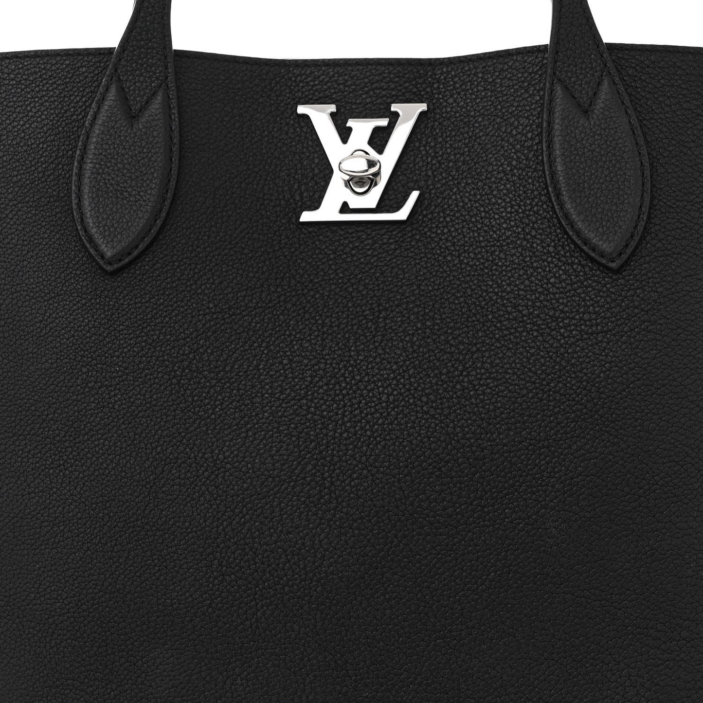Calfskin Lockme Go Tote Black