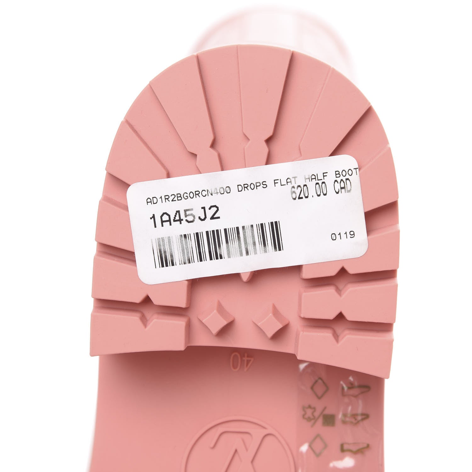 Louis Vuitton Rubber Embossed Monogram Drops Flat Half Boots 40 Pale Pink 7 of 7