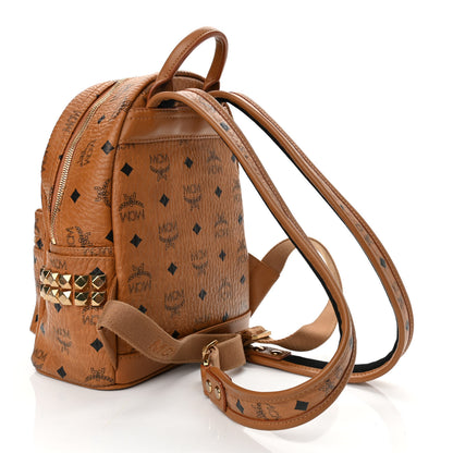 MCM Visetos Side Stud Mini Stark Backpack Cognac 3 of 9