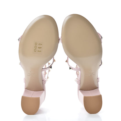 Valentino Garavani Calfskin Rockstud 60mm City Sandals 38 Water Rose 5 of 8