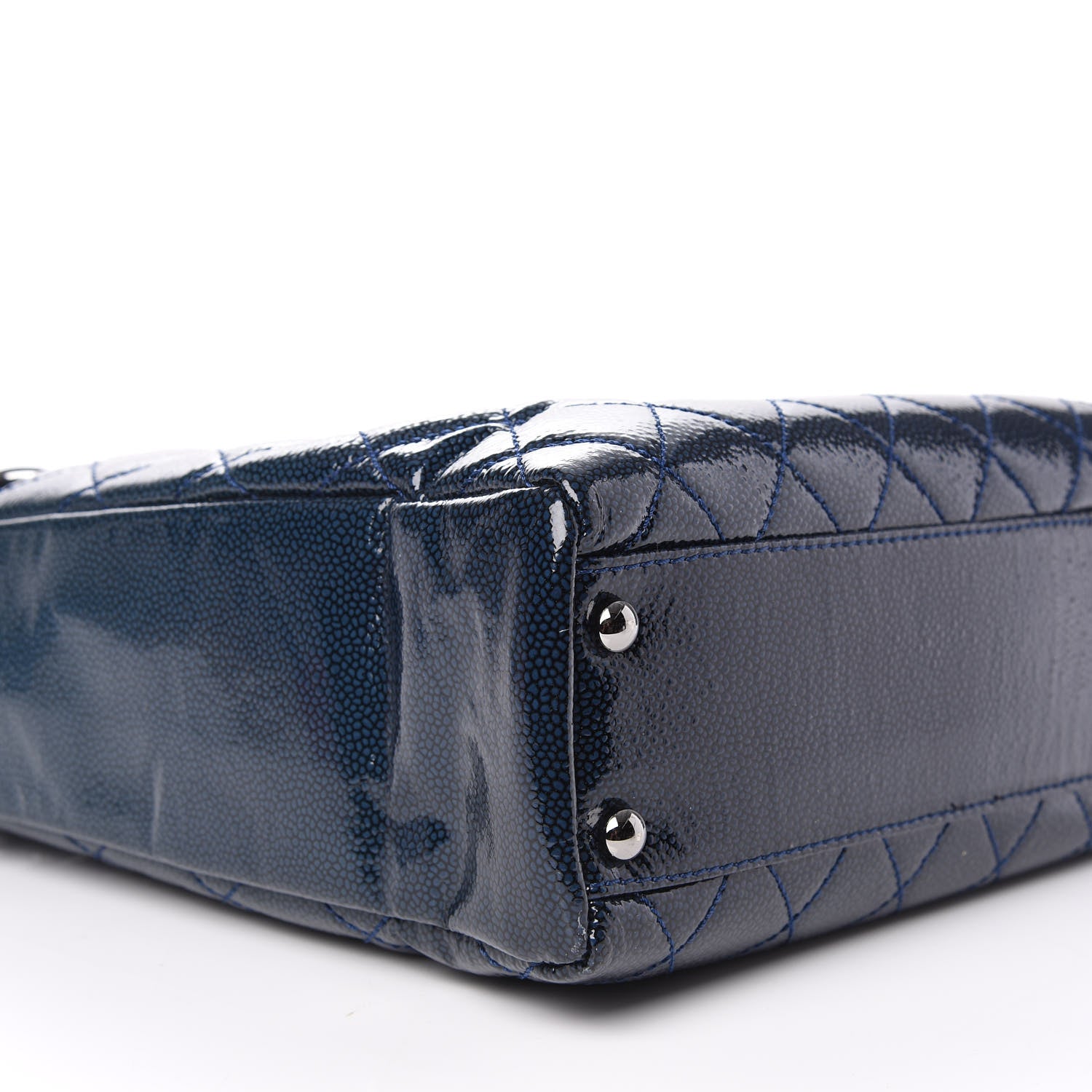 Chanel Patent Caviar Quilted Reissue 2.55 Tote Blue 7 of 10
