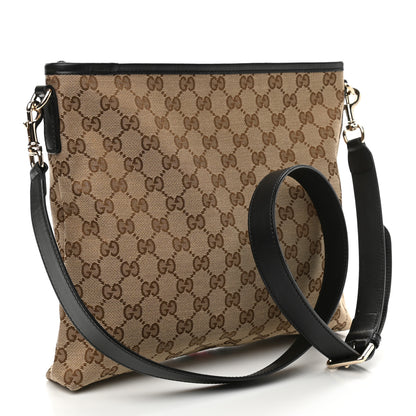 Gucci GG Monogram Web Flat Messenger Bag Black 3 of 10