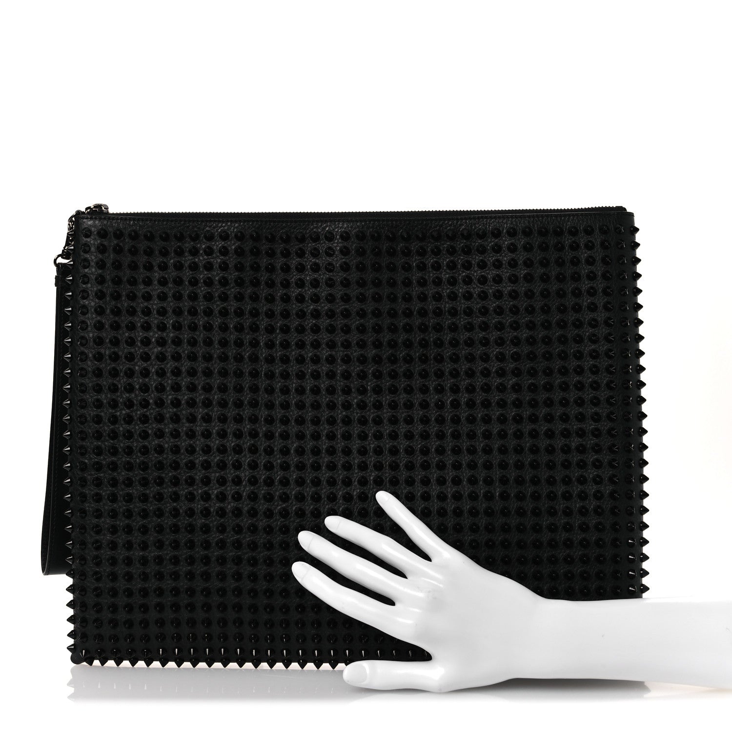 Christian Louboutin Peter Spikes Medium Pouch Black 1806518
