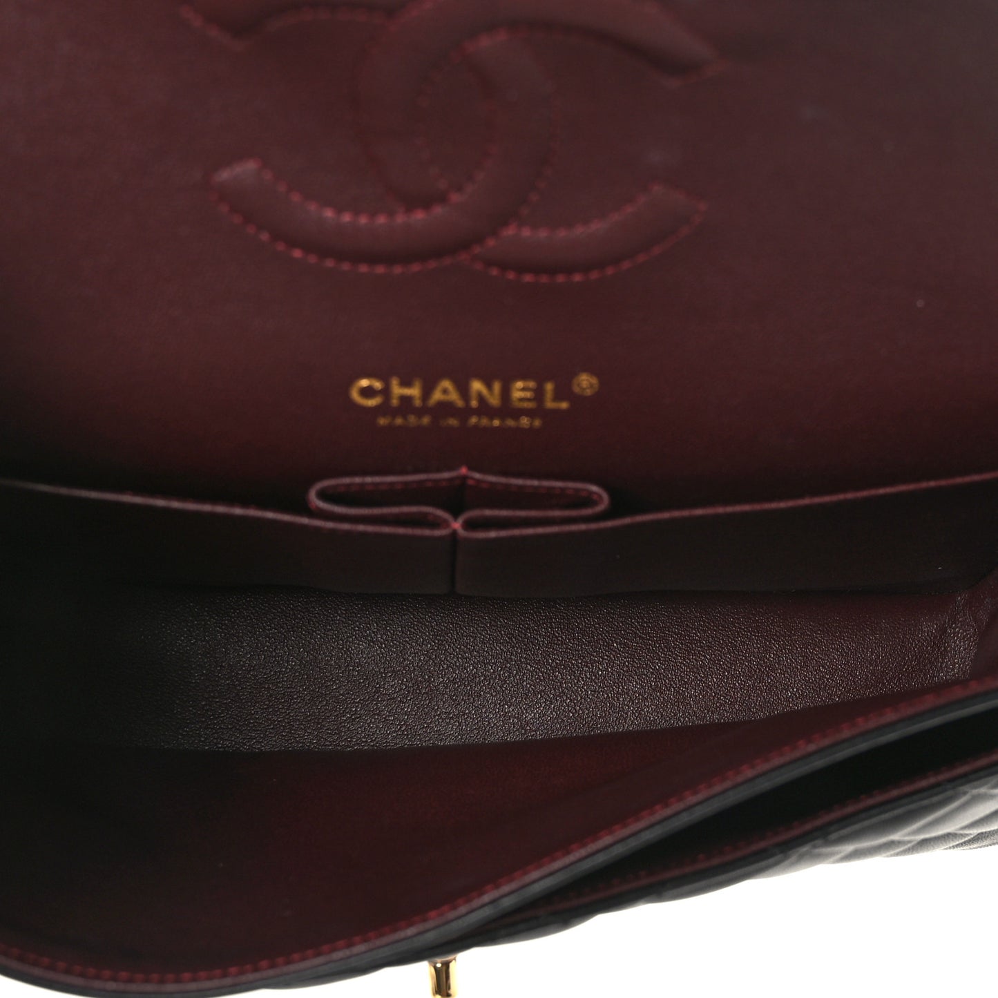 Lambskin Quilted Medium Double Flap Black