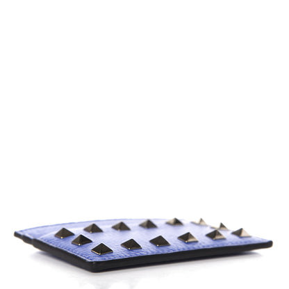 Valentino Garavani Pebbled Calfskin Rockstud Card Holder Acid Blue 4 of 7