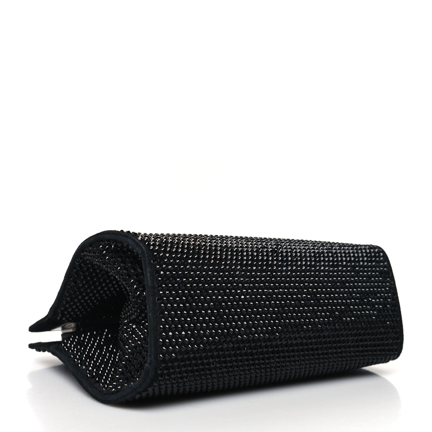 Salvatore Ferragamo Suede Crystal Embellished Mini Wanda Top Handel Black 4 of 10