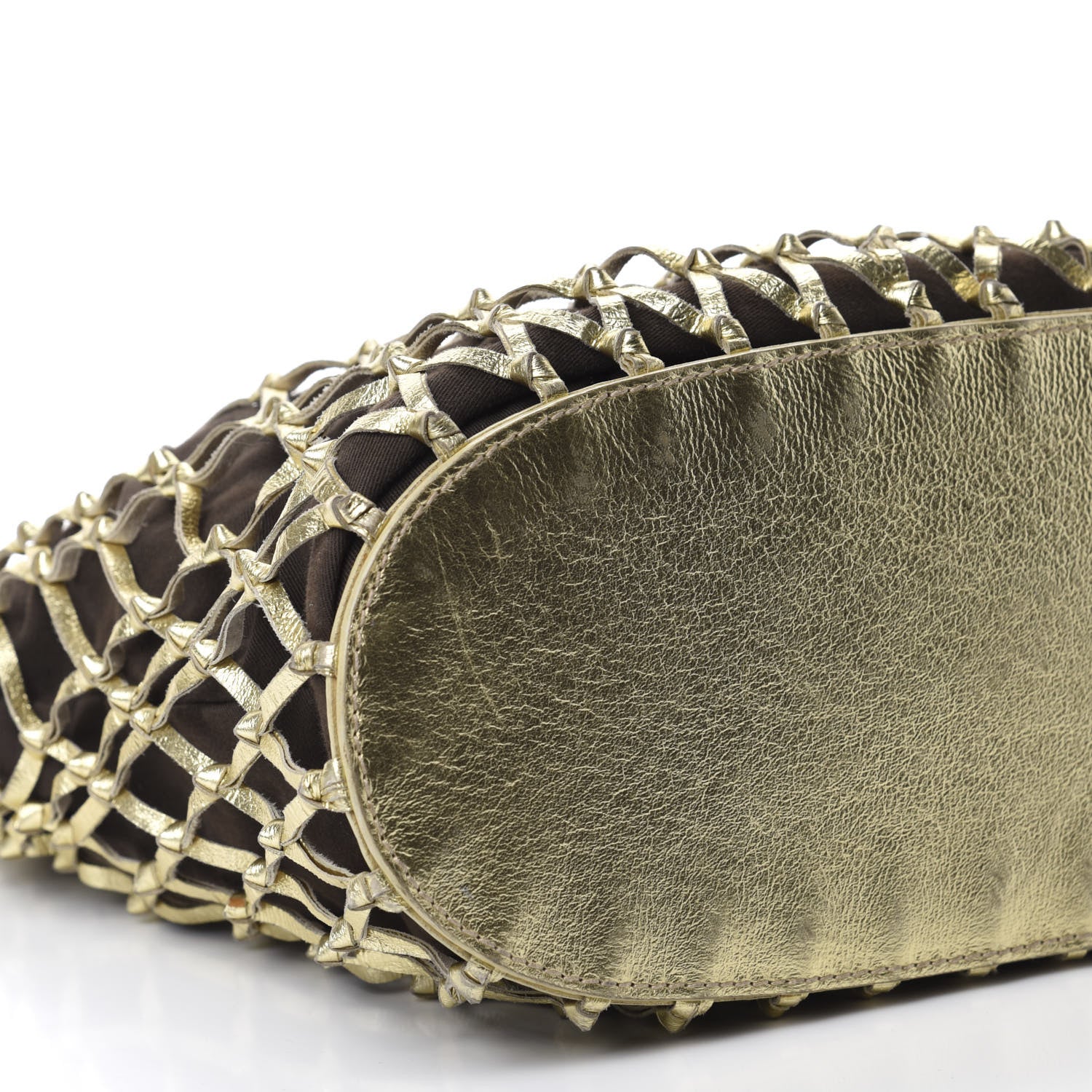 Dolce & Gabbana Metallic Calfskin Net Frame Tote Gold 6 of 13