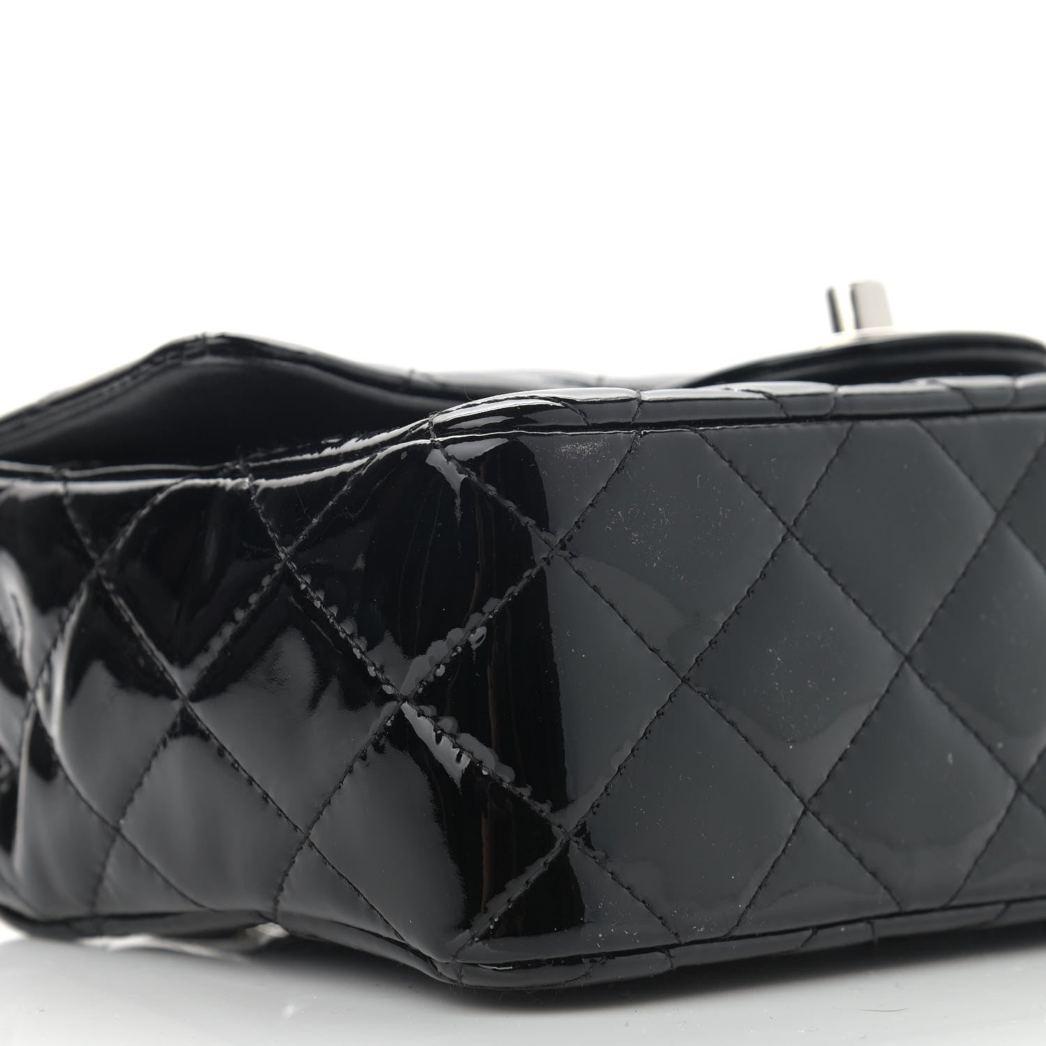 Chanel Patent Calfskin Quilted Mini Rectangular Flap Black 9 of 11