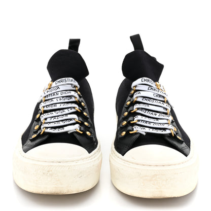 Christian Dior Technical Knit Calfskin Womens Walk'N'Dior High Top Sneakers 38.5 Black 3 of 12