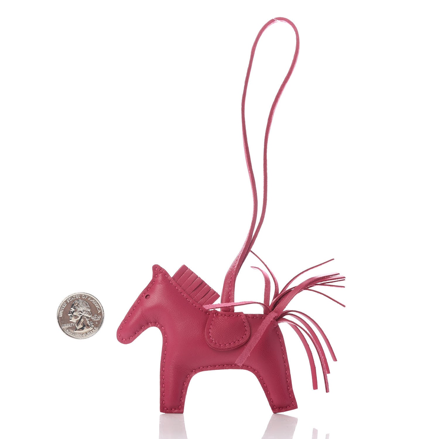 Hermes Milo Lambskin Grigri Rodeo Horse Bag Charm PM Rose Mexico 2 of 4