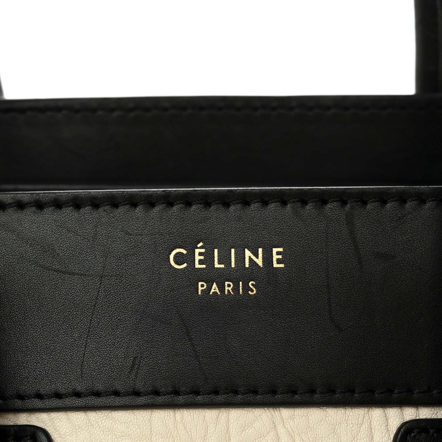 Celine Shrunken Lambski\n Micro Bi-Color Luggage Black White 7 of 16