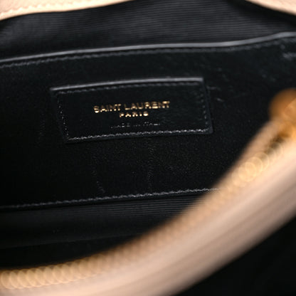 Saint Laurent Sheepskin Matelasse Chevron Monogram Medium College Bag Dark Beige 10 of 11