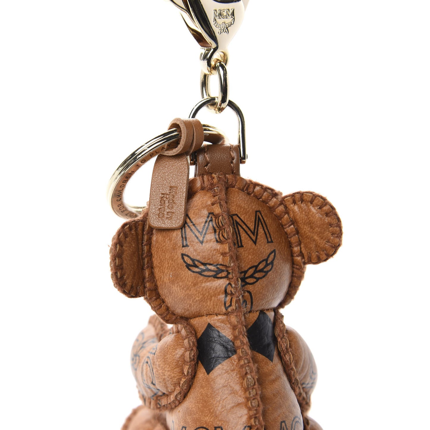 Visetos Bear Key Ring Bag Charm Cognac