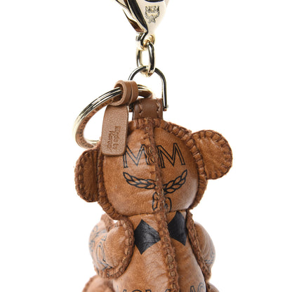 MCM Visetos Bear Key Ring Bag Charm Cognac 4 of 4