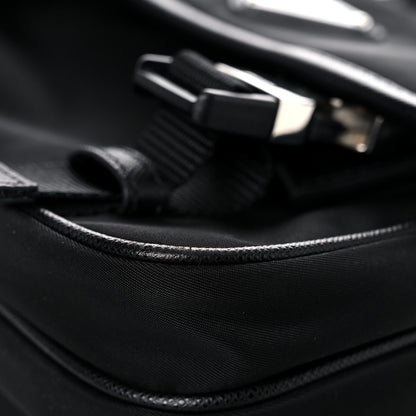 Prada Re-Nylon Saffiano Pocket Double Snap Buckle Shoulder Bag Black 9 of 13