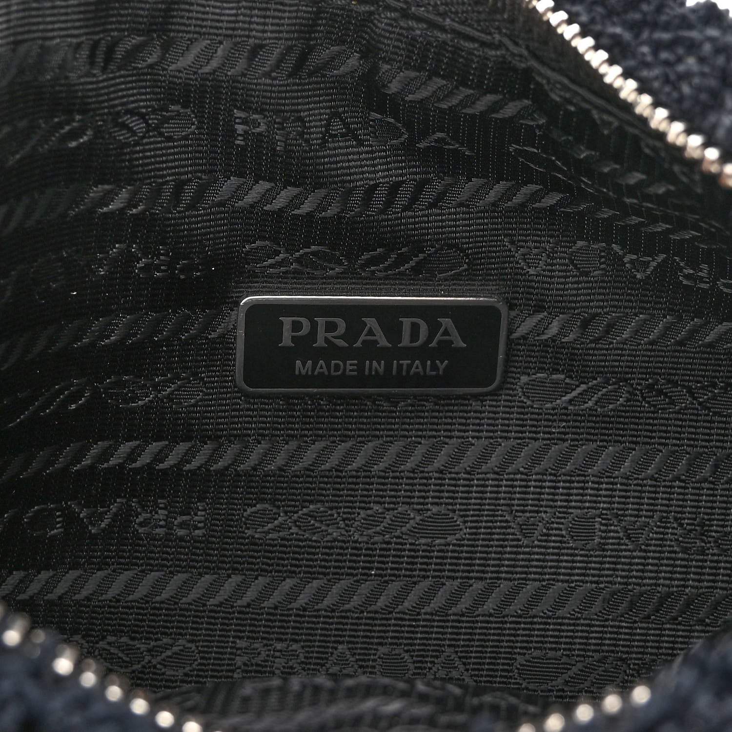 Prada Terry Cloth Mini Re-Edition 2000 Bag Black White 6 of 9