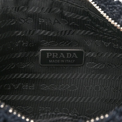 Prada Terry Cloth Mini Re-Edition 2000 Bag Black White 6 of 9