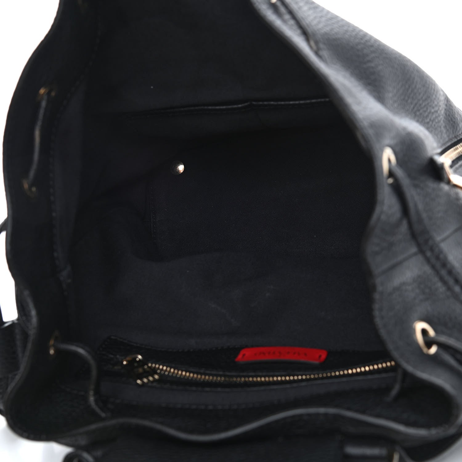 Valentino Garavani Pebbled Calfskin Rockstud Drawstring Backpack Black 5 of 8