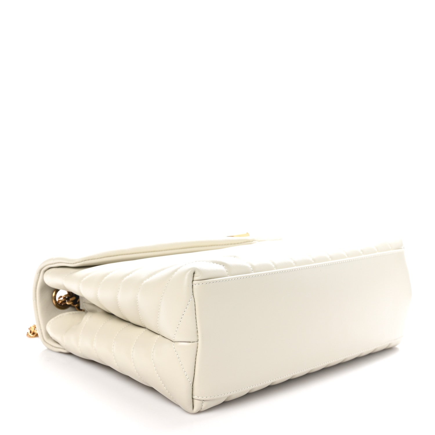 Saint Laurent Calfskin Y Quilted Monogram Medium Loulou Chain Satchel Crema Soft 4 of 11