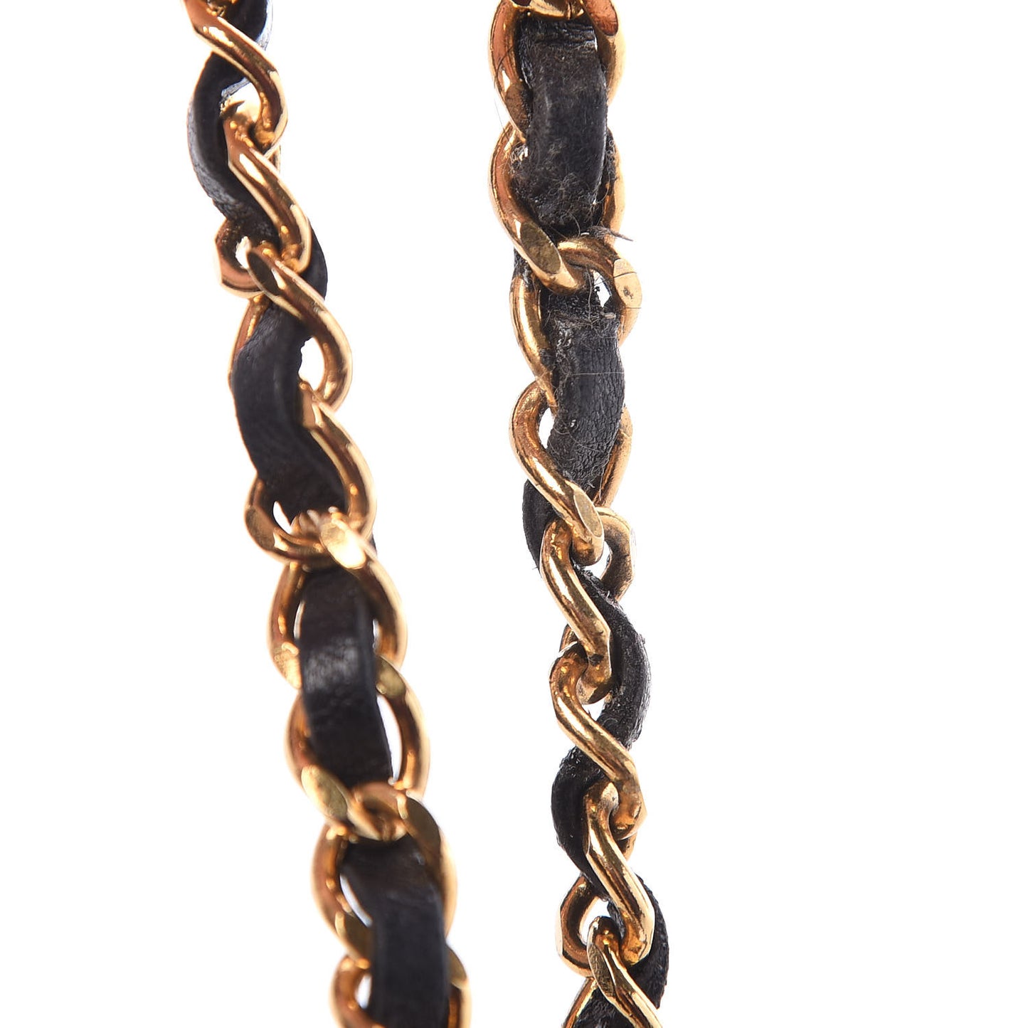 Lambskin Chain CC Medallion Belt Black Gold