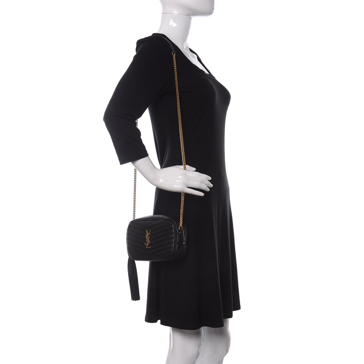 Grain De Poudre Matelasse Monogram Mini Lou Camera Bag Black