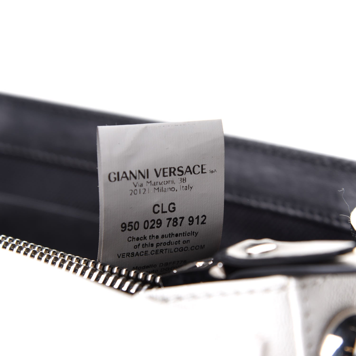 Versace Goatskin Large Stardvst Shoulder Bag White Black 8 of 15