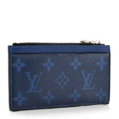 Louis Vuitton Monogram Taiga Coin Card Holder Cobalt 3 of 8