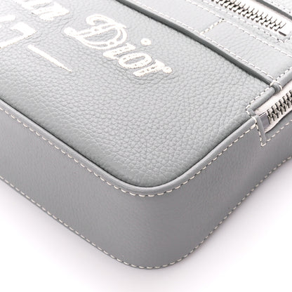 Christian Dior X BIRKENSTOCK Grained Calfskin Embroidered Safari Messenger Grey White 10 of 10