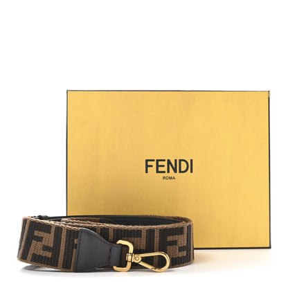 Fendi Ribbon Vitello Century FF 1974 Flat Studded Strap You Fango Marrone Ebano 6 of 6